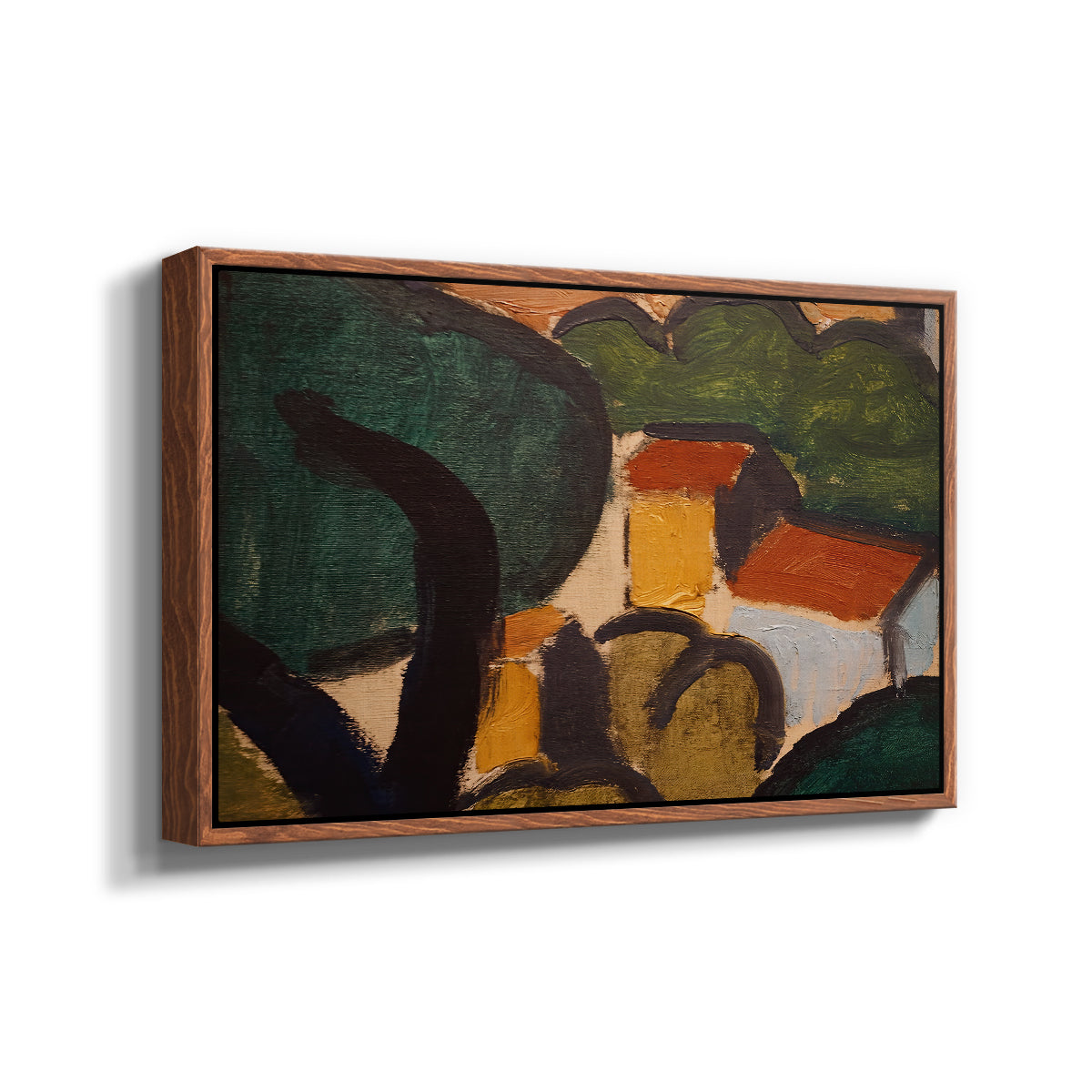 Landscape with Trees and Houses, c. 1905 - Floater Framed Canvas Print