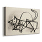 Canvas art print featuring a minimal animal study with contour lines, displayed at an angle