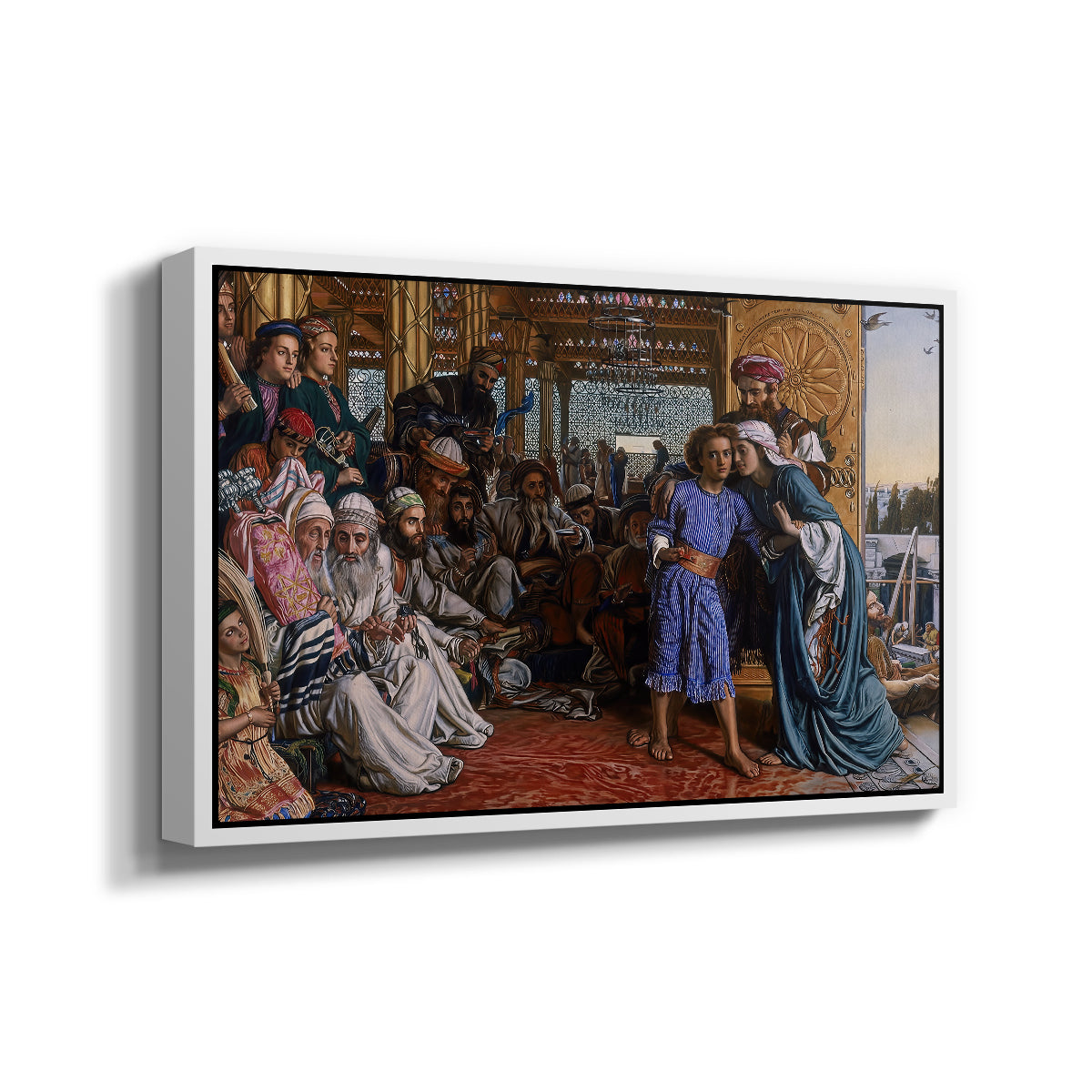 The Finding of the Saviour in the Temple, 1854-1860 - Floater Framed Canvas Print