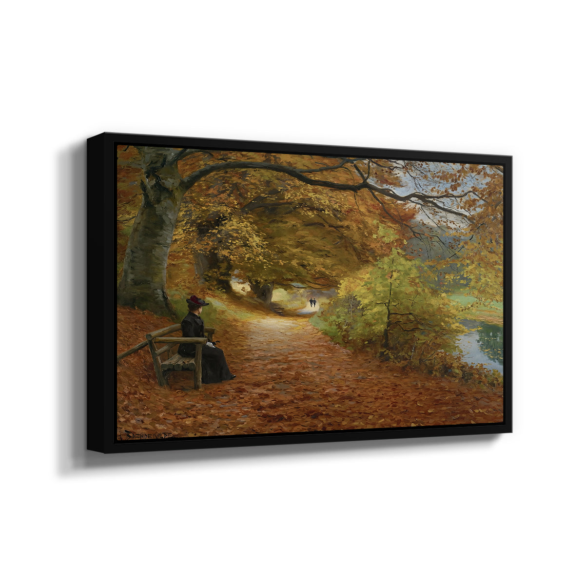 A Wooded Path in Autumn, 1902 - Floater Framed Canvas Print