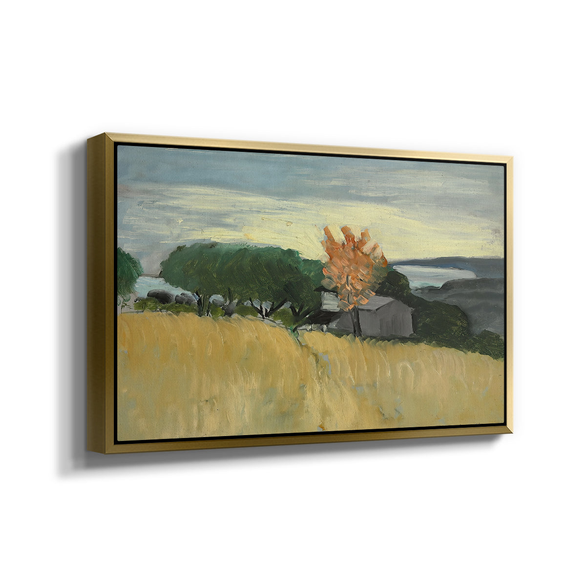 Fields of Wheat in Cagnes, 1918 - Floater Framed Canvas Print