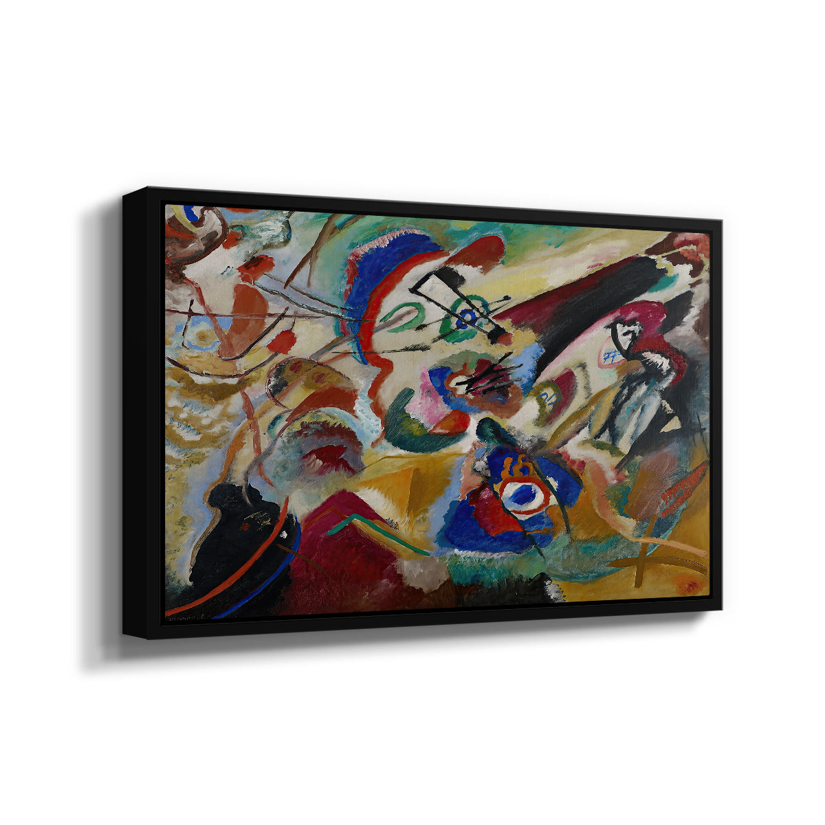Fragment 2 for Composition VII, 1913 - Floater Framed Canvas Print