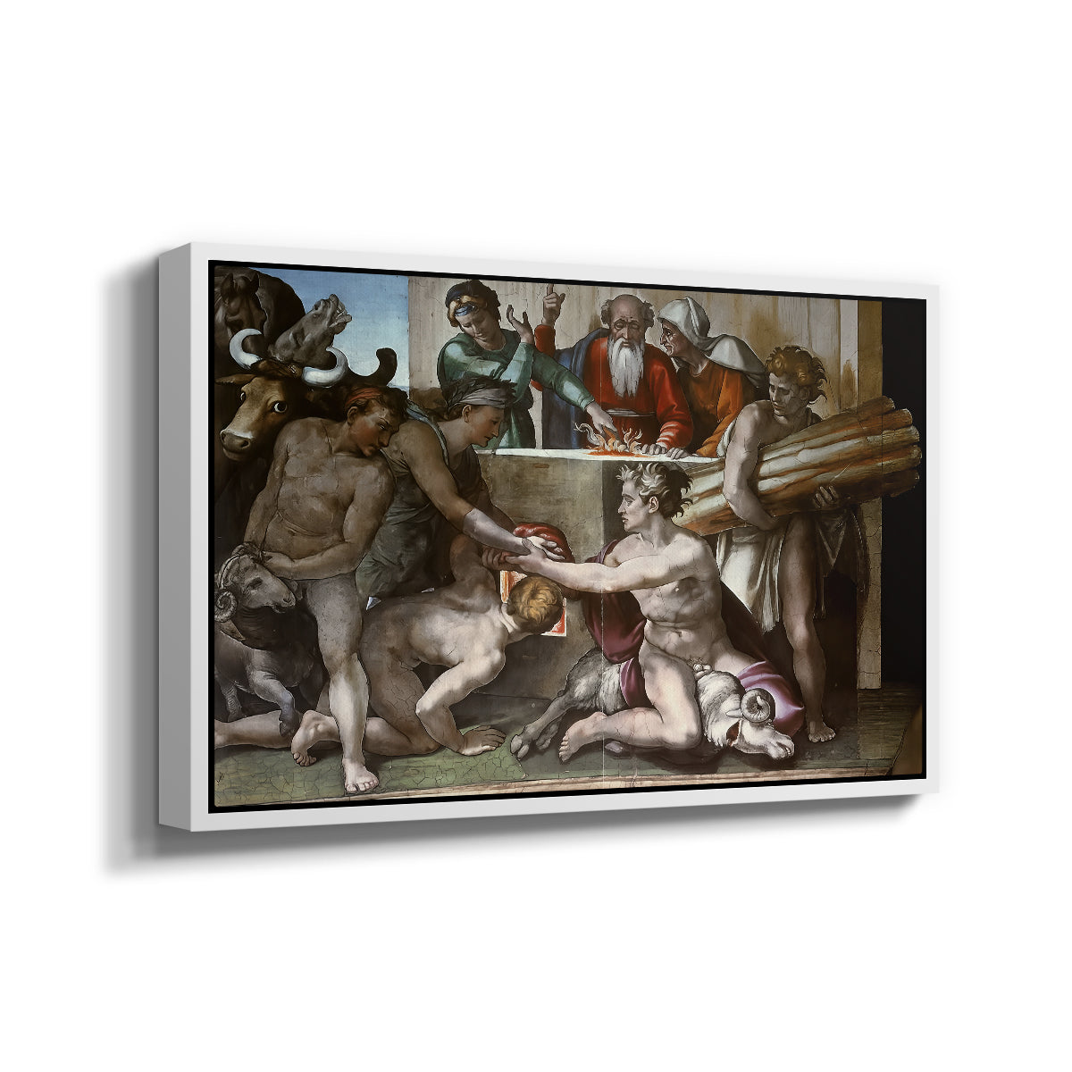 The Sacrifice of Noah (Sistine Chapel), 1509 - Floater Framed Canvas Print