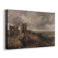 Canvas art print featuring an architectural ruin in natural terrain, displayed at an angle