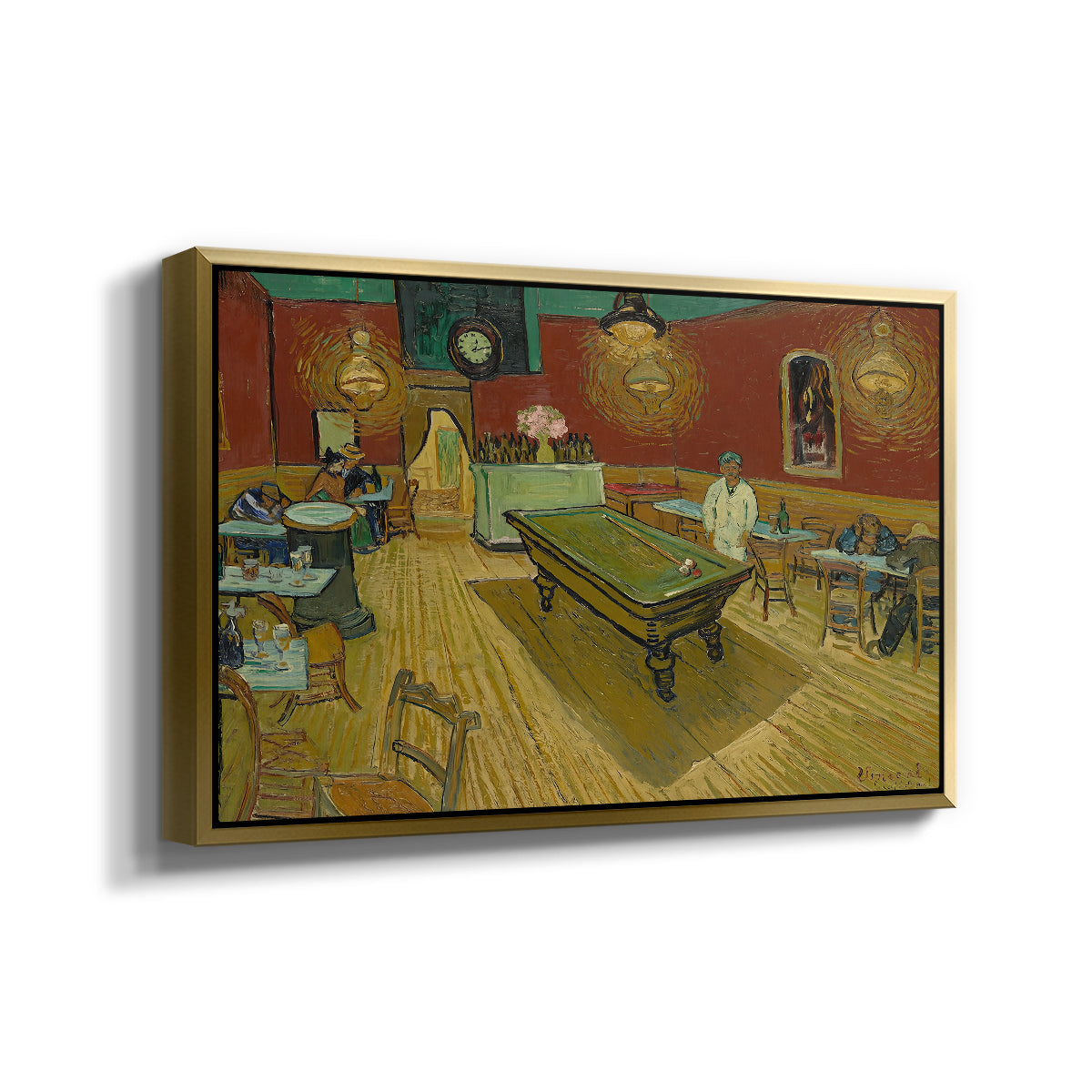 The Night Café, 1888 - Floater Framed Canvas Print
