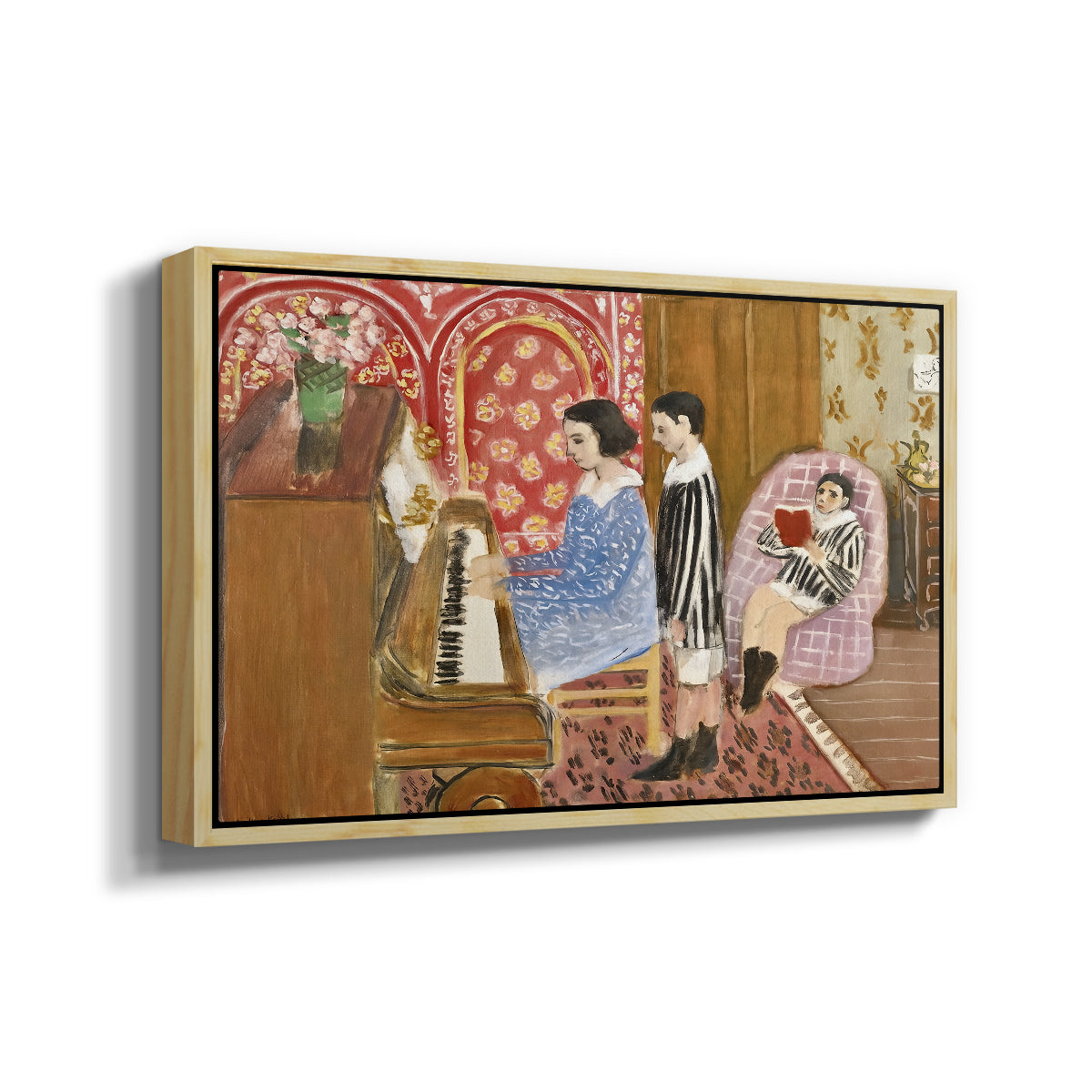 The Piano Lesson, 1923 - Floater Framed Canvas Print