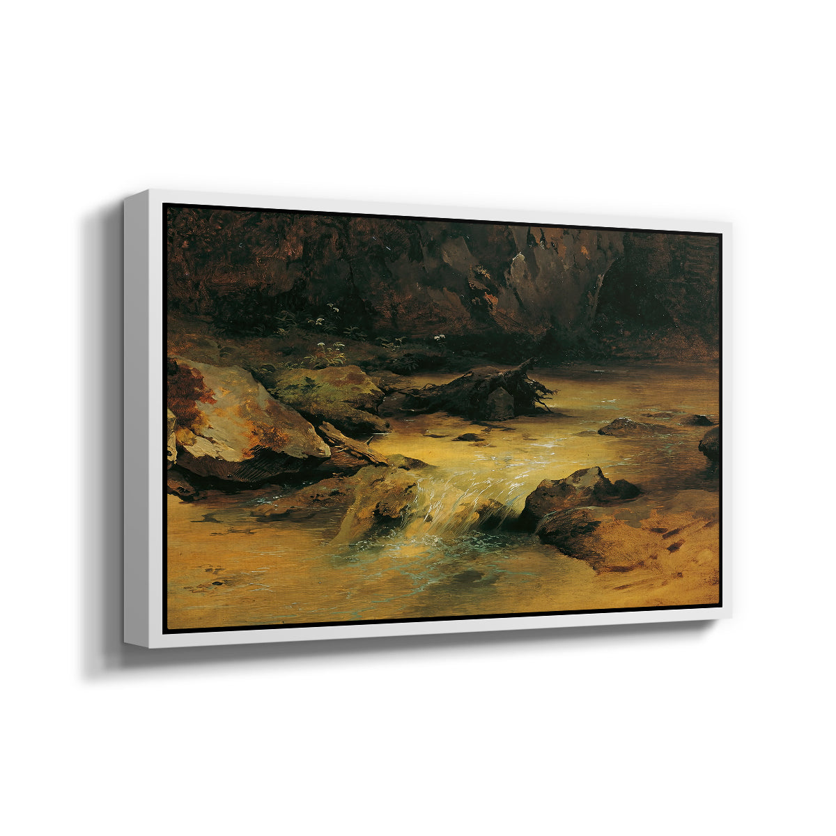 Wildbach (Wild Stream) - Floater Framed Canvas Print