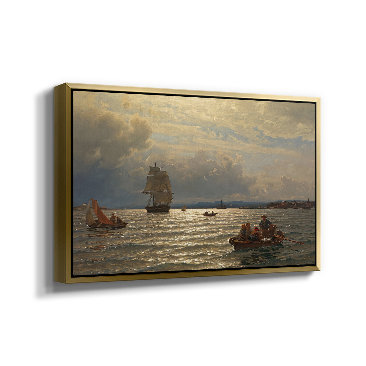 From the Inlet of Oslo, 1874 - Floater Framed Canvas Print