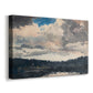Canvas art print featuring a quiet inland water scene with isolated vessel, displayed at an angle