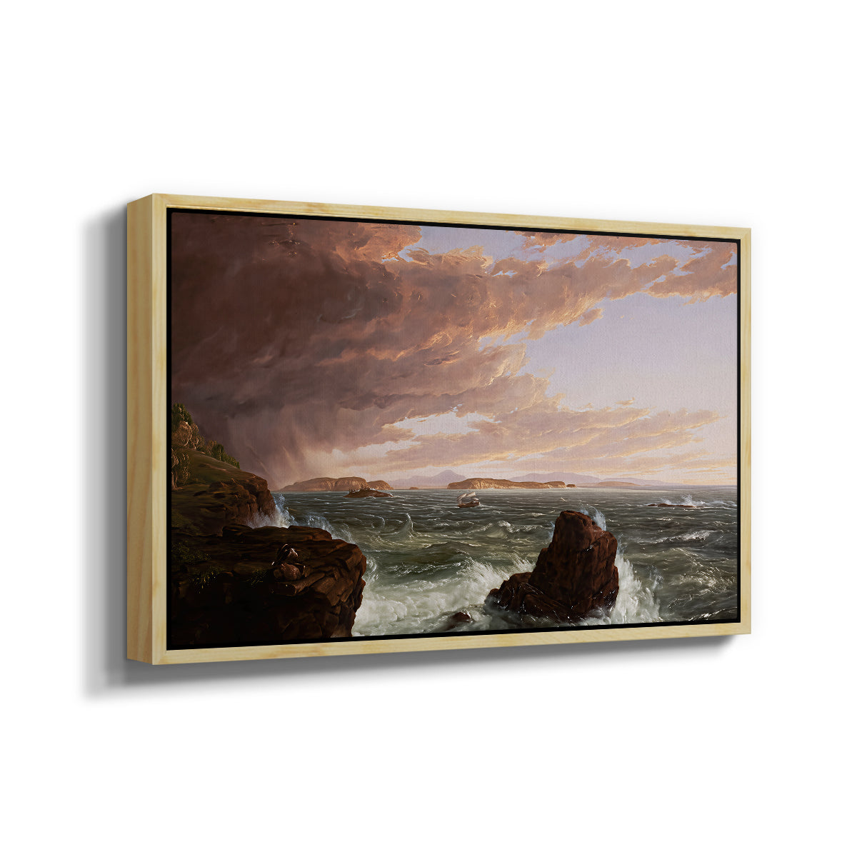 Views Across Frenchman's Bay from Mt. Desert Island, After a Squall, 1845 - Floater Framed Canvas Print