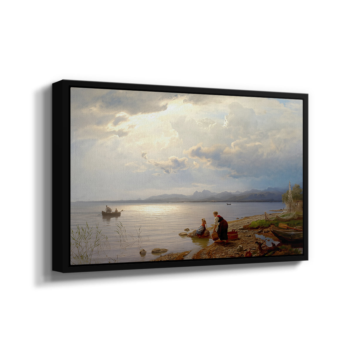 On the Banks of the Chiemsee, 1871 - Floater Framed Canvas Print