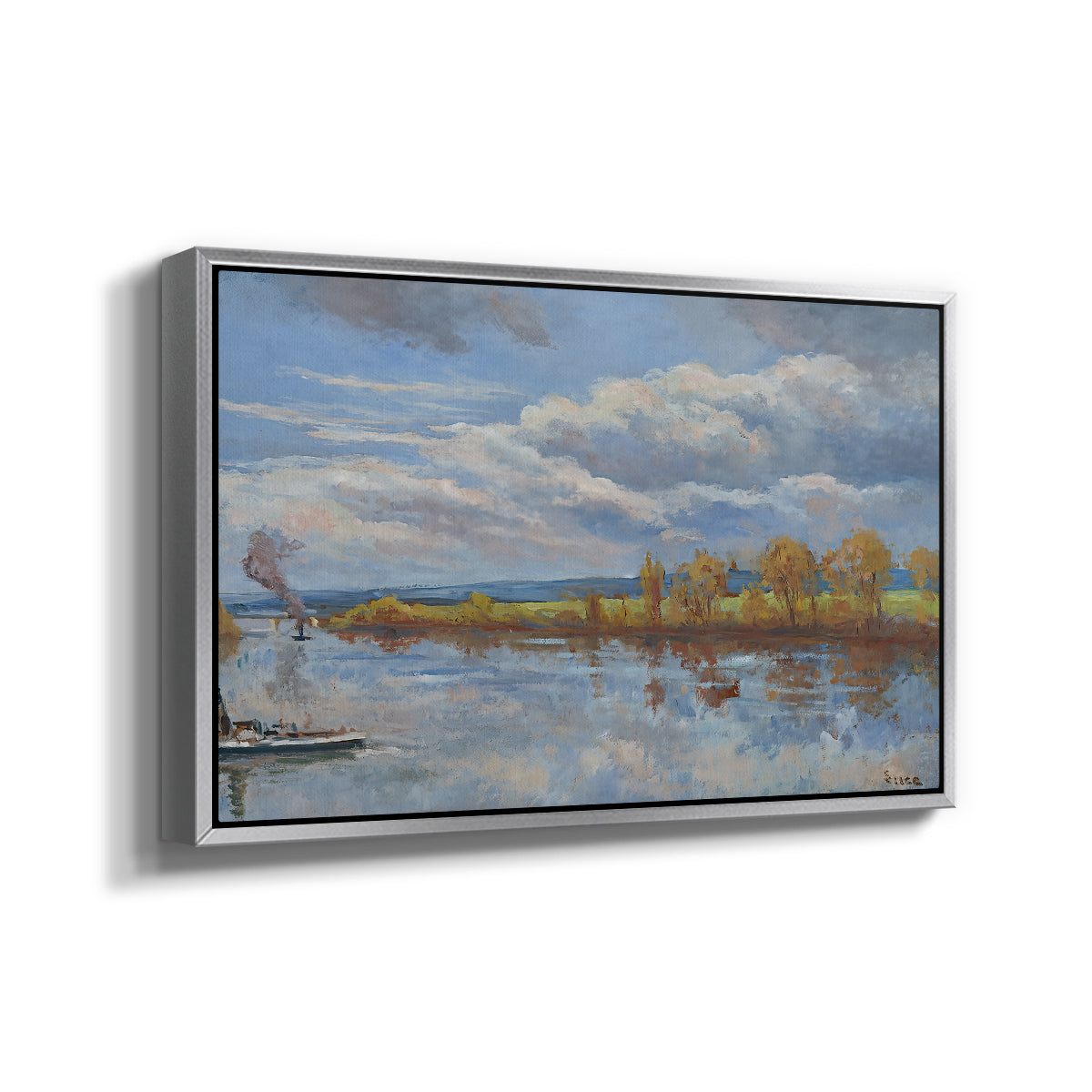 The Banks of the River Seine, 1893 - Floater Framed Canvas Print