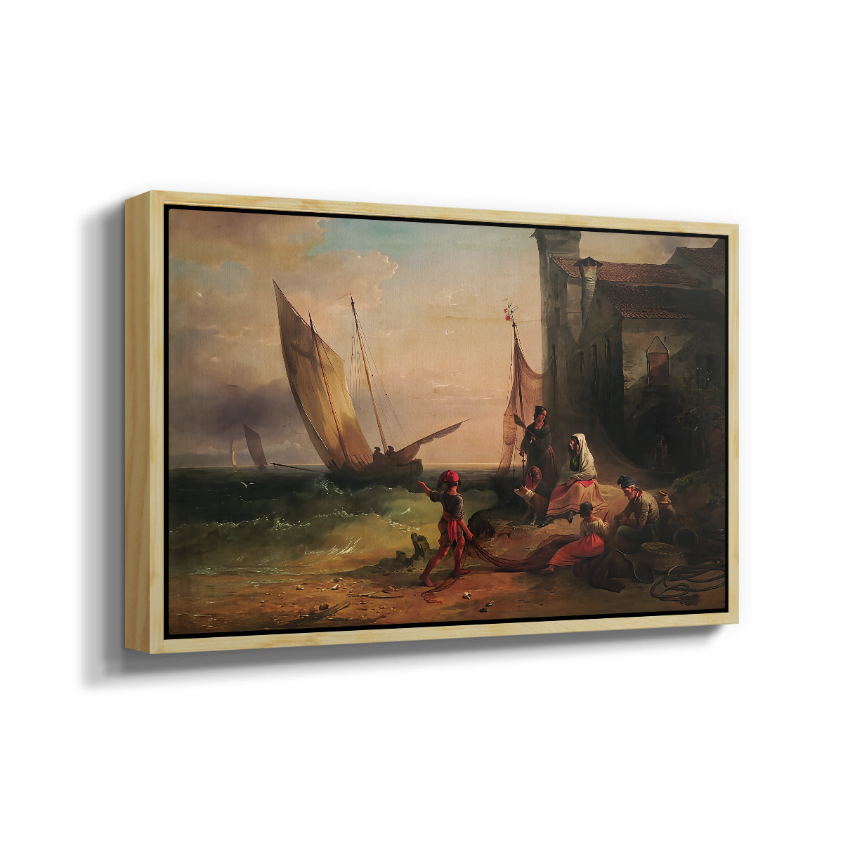 Fisherman's Family from Chioggia, 1838 - Floater Framed Canvas Print