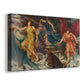 Canvas art print featuring a dramatic allegory of spirits moving within turbulent sky, displayed at an angle