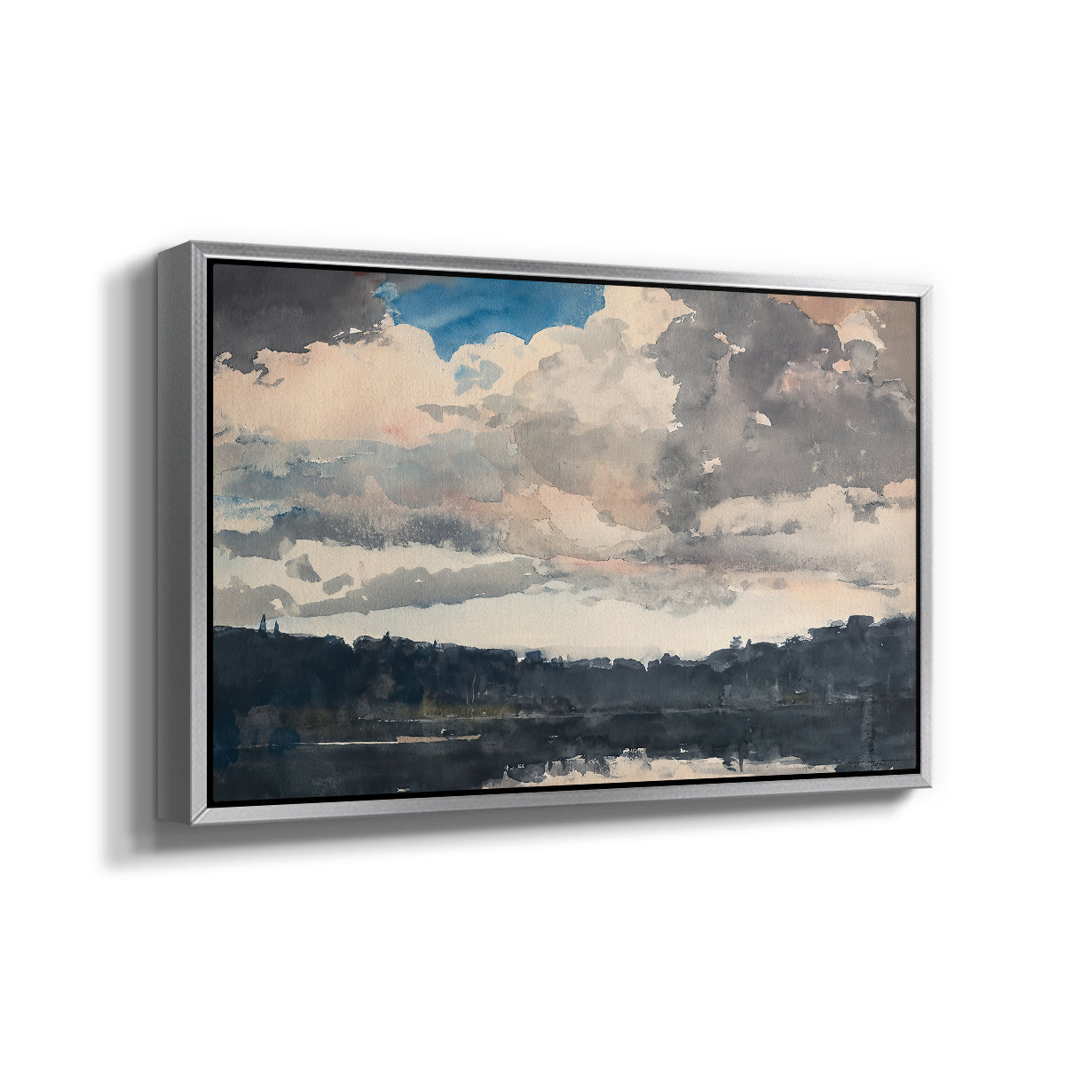 The Lone Boat, North Woods Club, Adirondacks, 1892 - Floater Framed Canvas Print