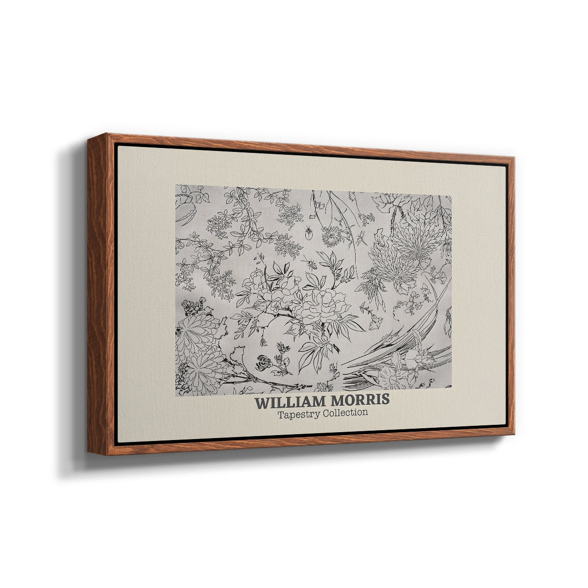 Fleurs, 1866 (Morris Inspired) - Floater Framed Canvas Print