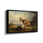 A Goat with Two Kids - Floater Framed Canvas Print