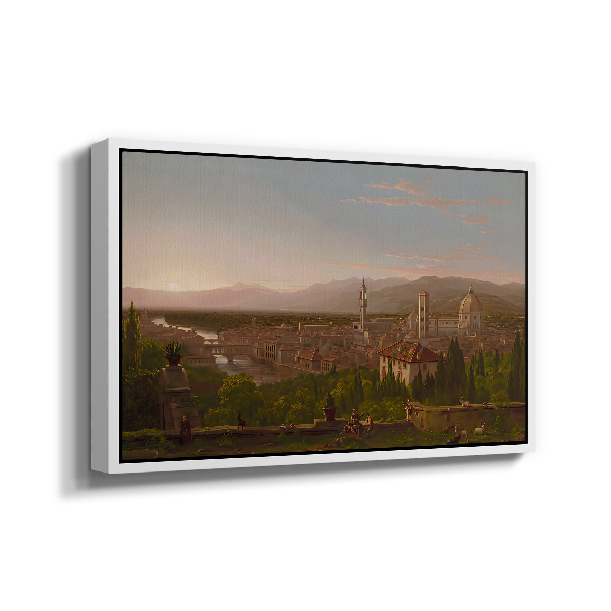 View of Florence from San Miniato, 1837 - Floater Framed Canvas Print