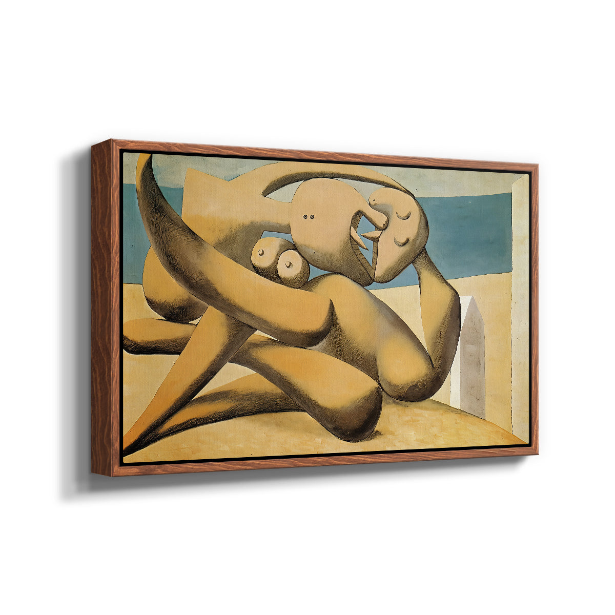 Figures at the Seaside (The Kiss), 1931 - Floater Framed Canvas Print
