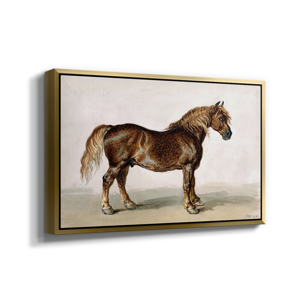 A Cart-Horse - Floater Framed Canvas Print