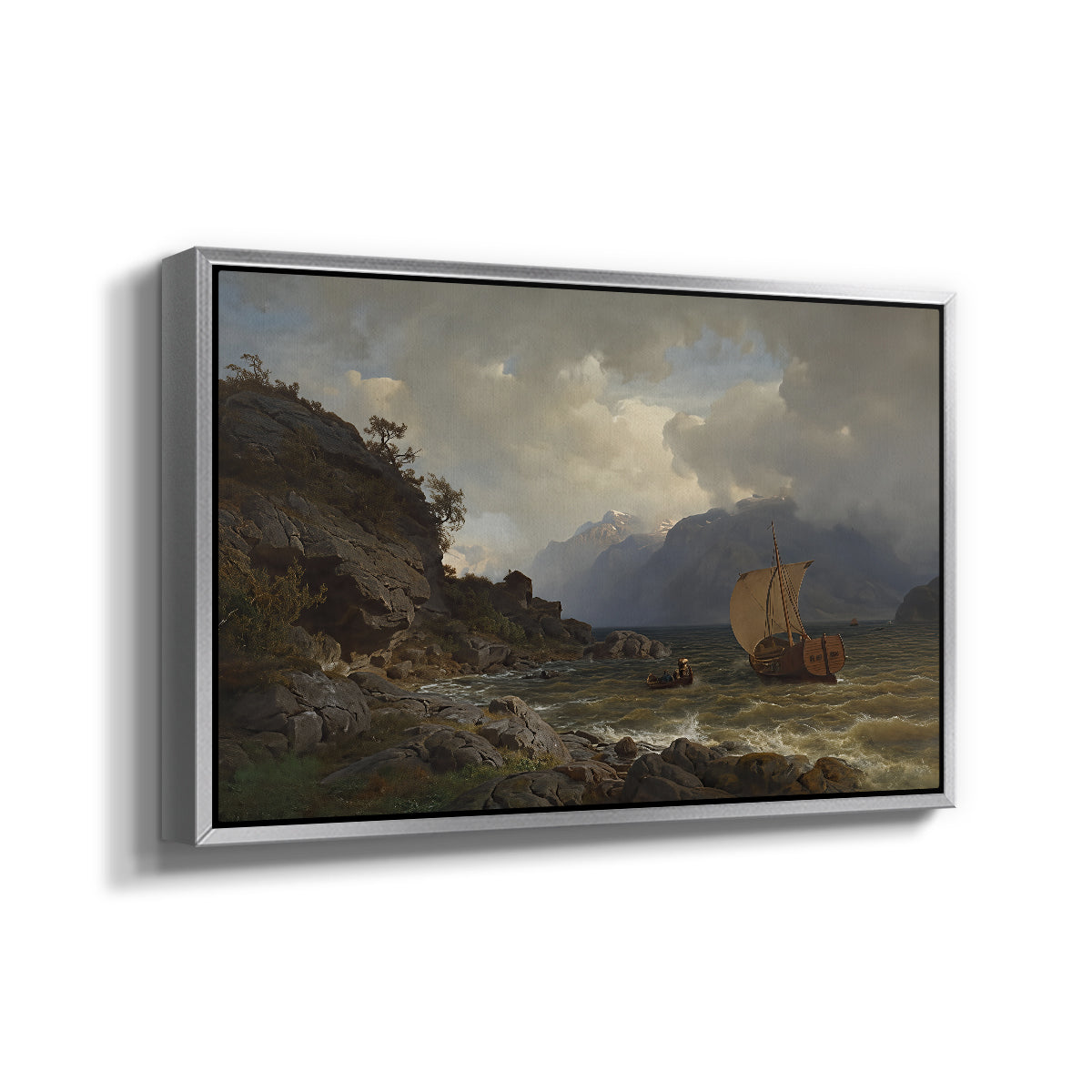 From the Western Coast of Norway, 1862 - Floater Framed Canvas Print