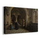 Canvas art print featuring an architectural scene with long perspective through interior space, displayed at an angle