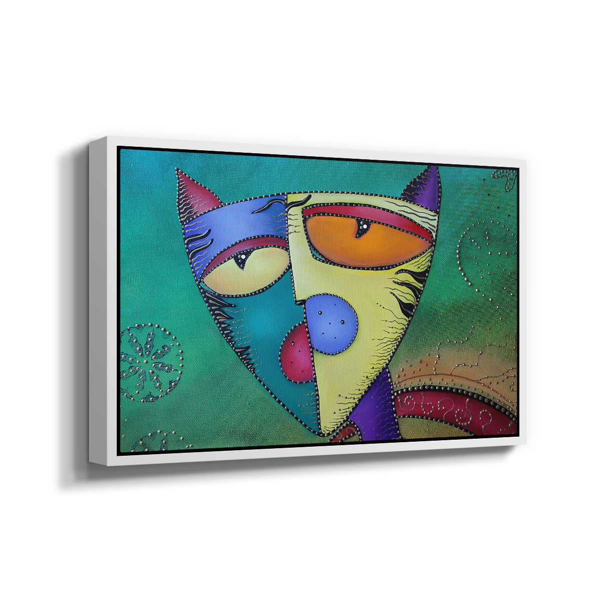Celestial Cat - Floater Framed Canvas Print