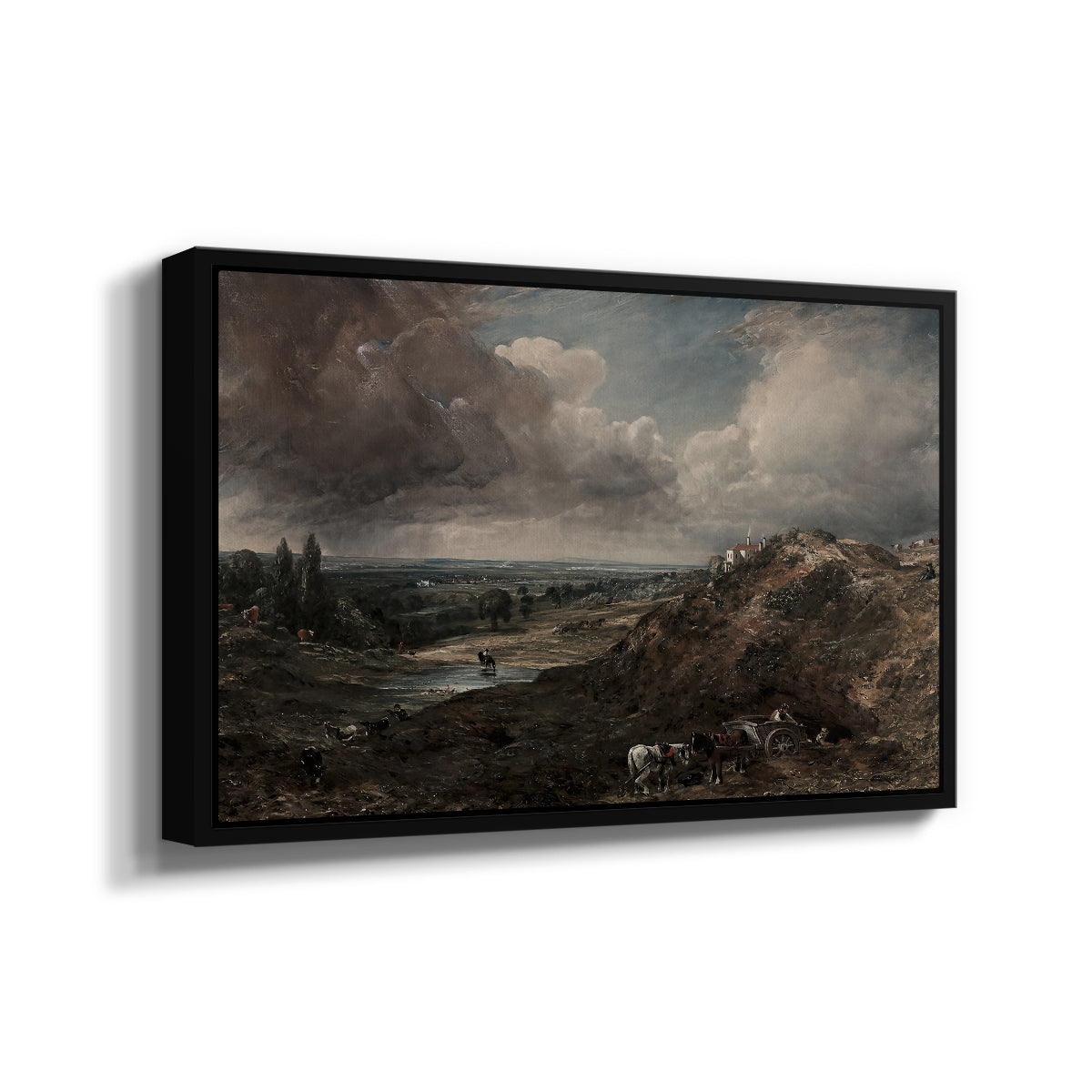 Branch Hill Pond, Hampstead Heath, c. 1828 - Floater Framed Canvas Print