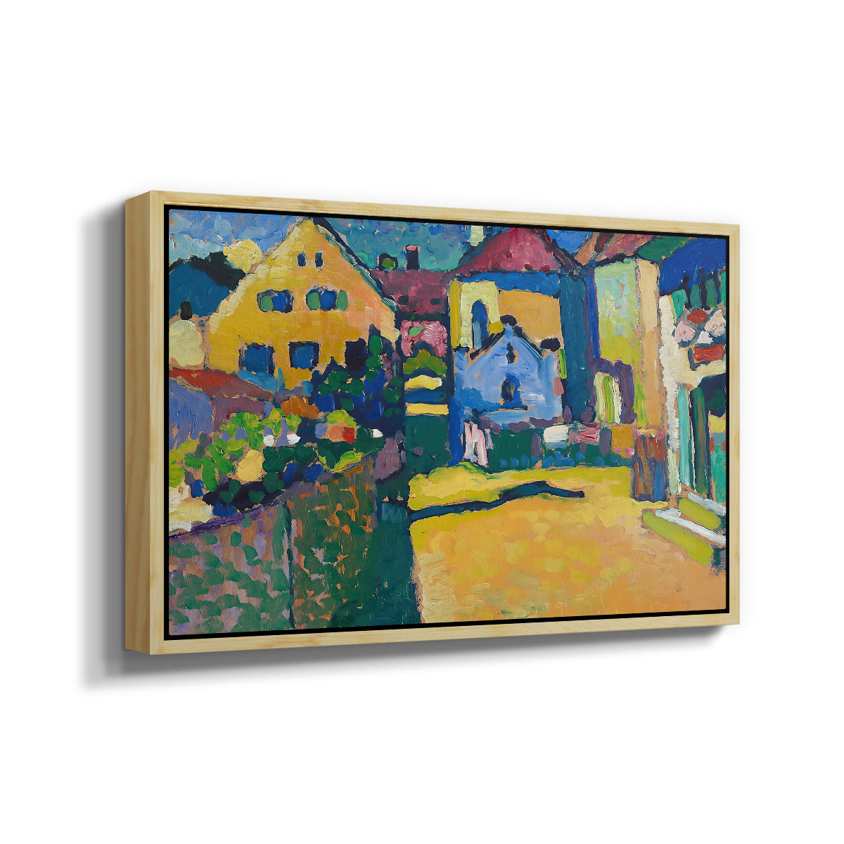 Green Lane in Murnau, 1909 - Floater Framed Canvas Print