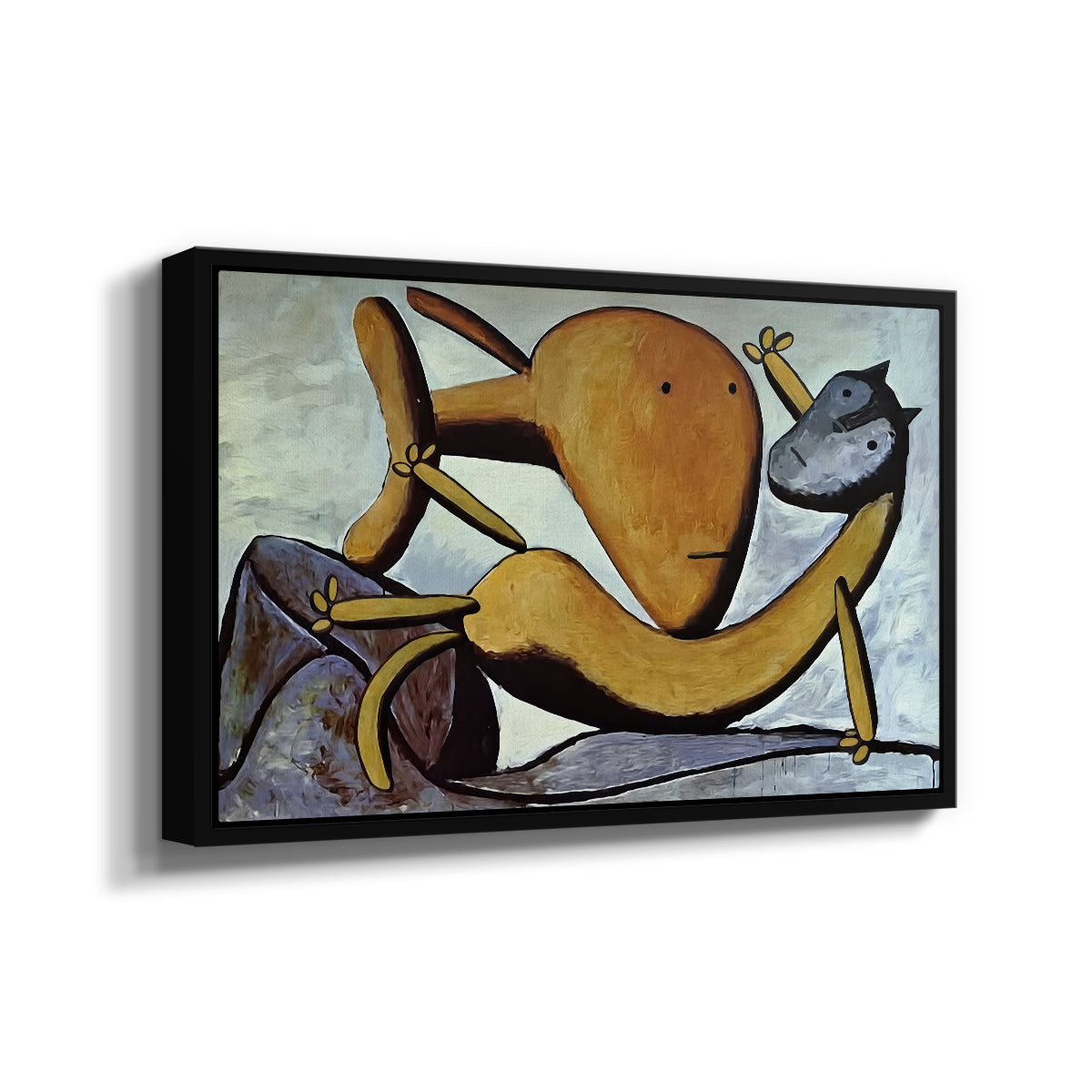 Cat and Big Fish, c. 1931 - Floater Framed Canvas Print