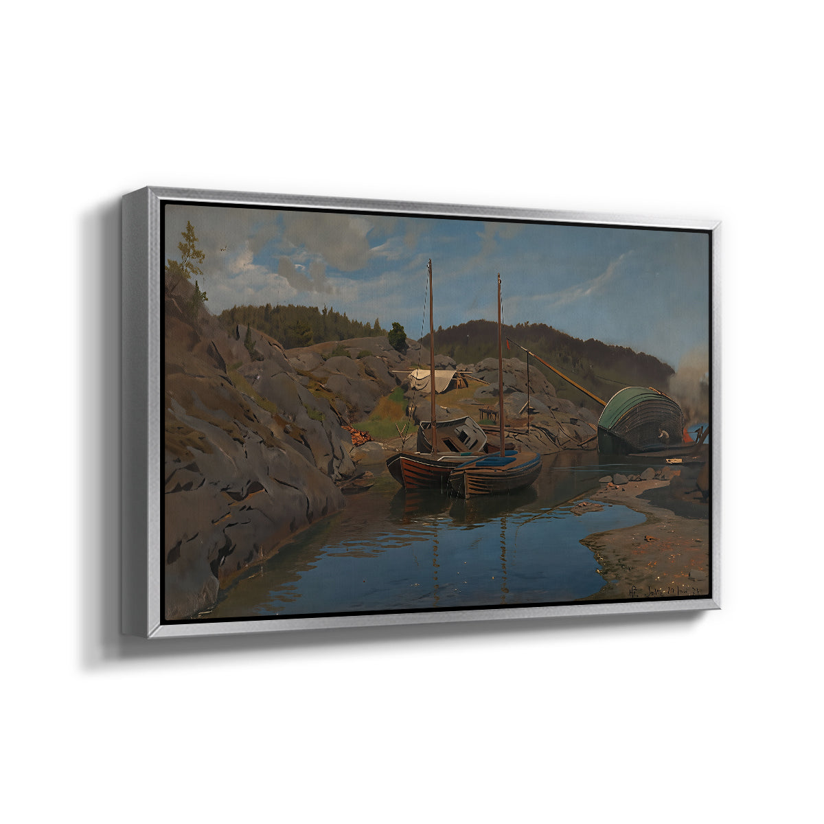 Pilotboats, 1875 - Floater Framed Canvas Print