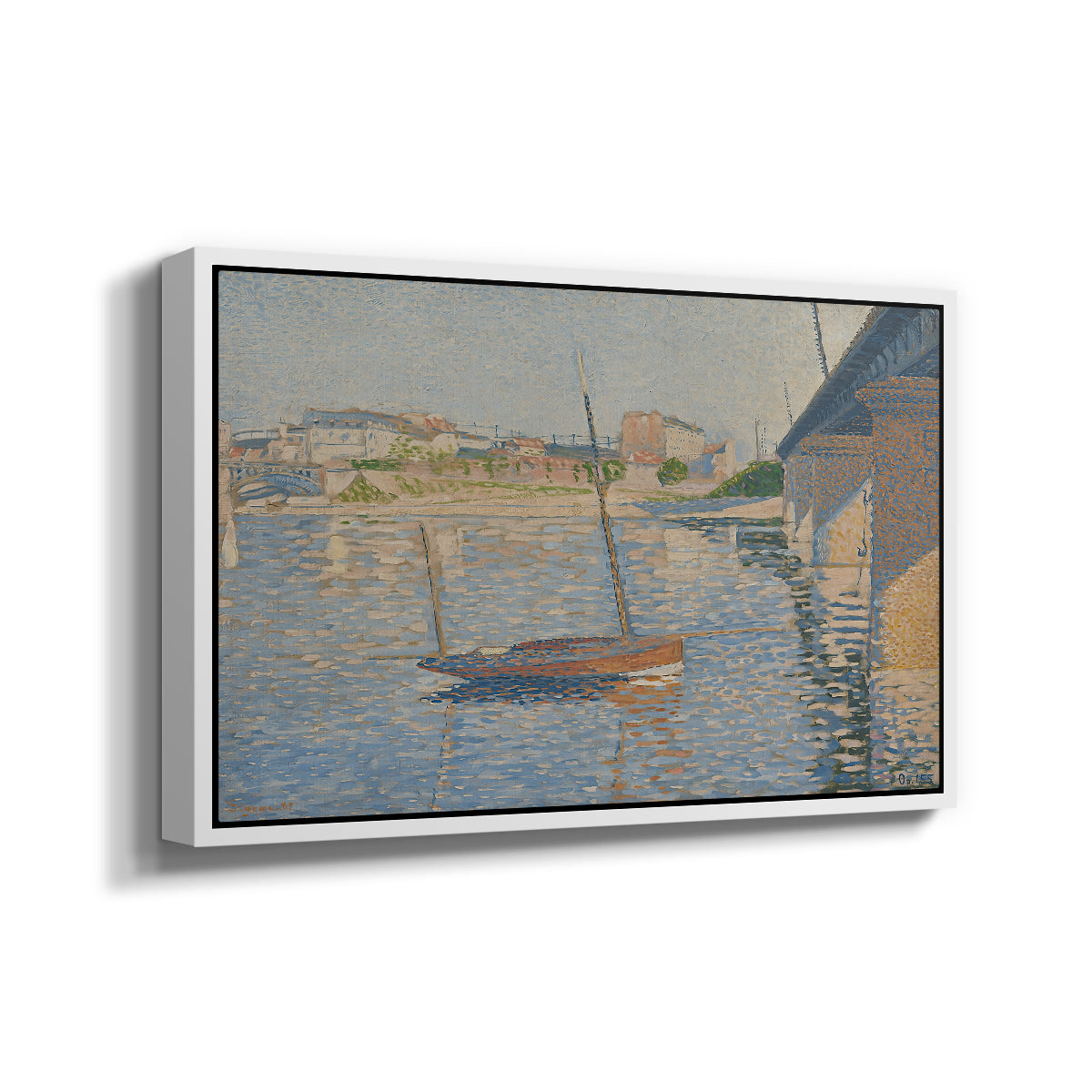 Le Clipper, Asnières, 1887 - Floater Framed Canvas Print