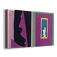 Canvas art print featuring a modernist artwork with layered geometric forms and bold colors, displayed at an angle