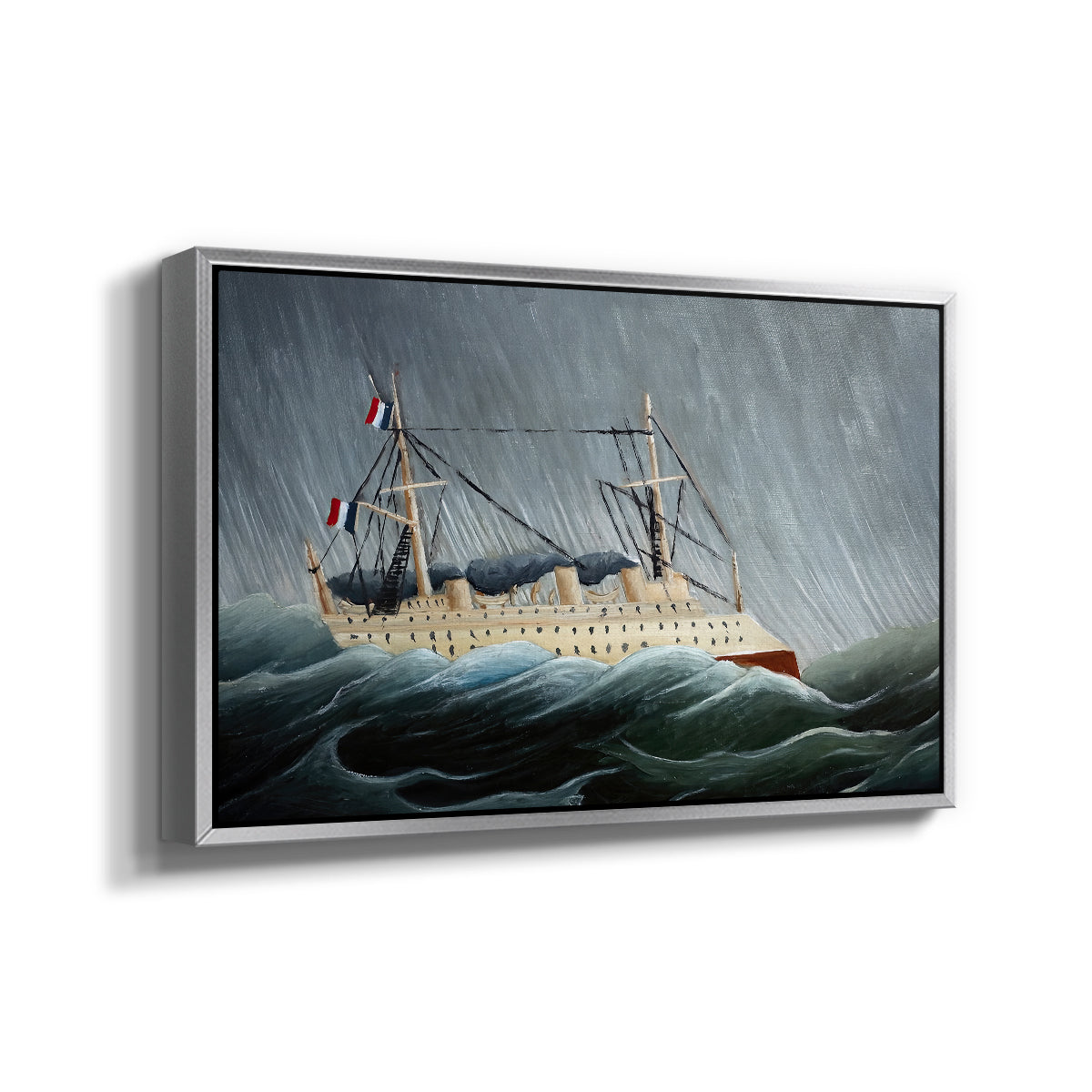 A Ship in the Storm, c. 1899 - Floater Framed Canvas Print