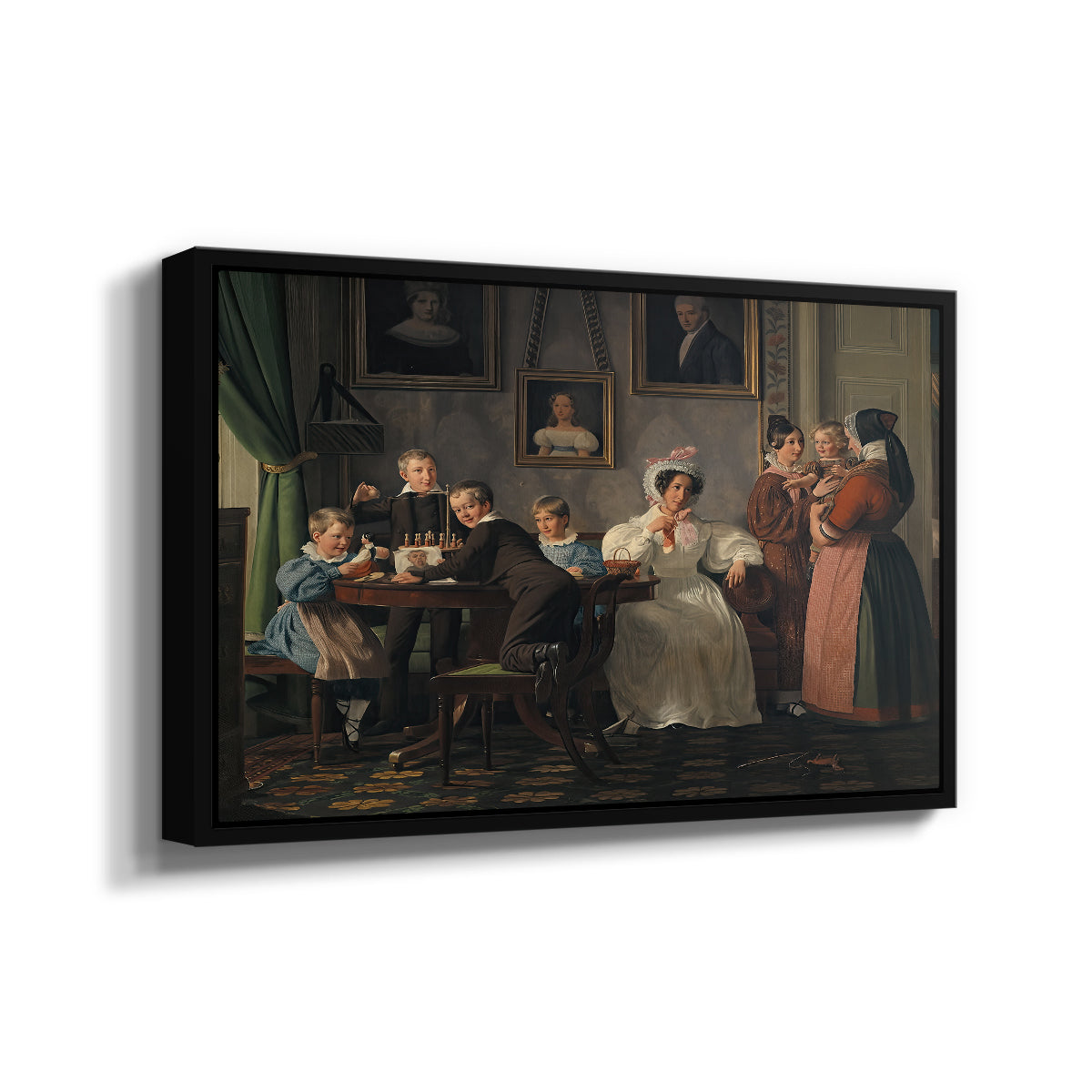 The Waagepetersen Family, 1836 - Floater Framed Canvas Print