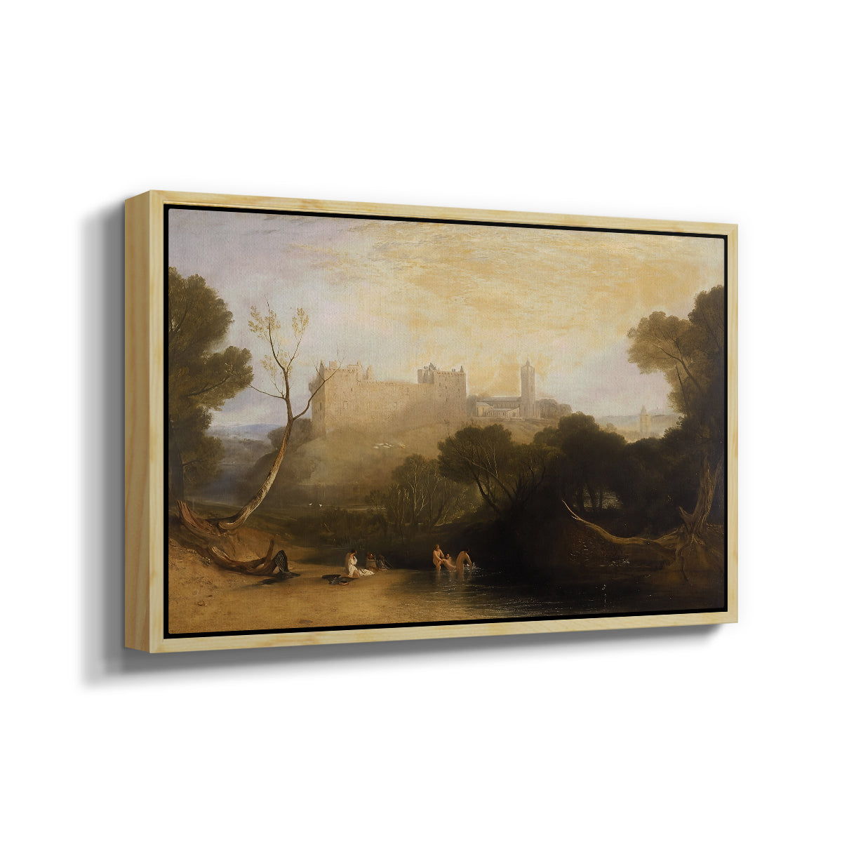 Linlithgow Palace, c. 1807 - Floater Framed Canvas Print