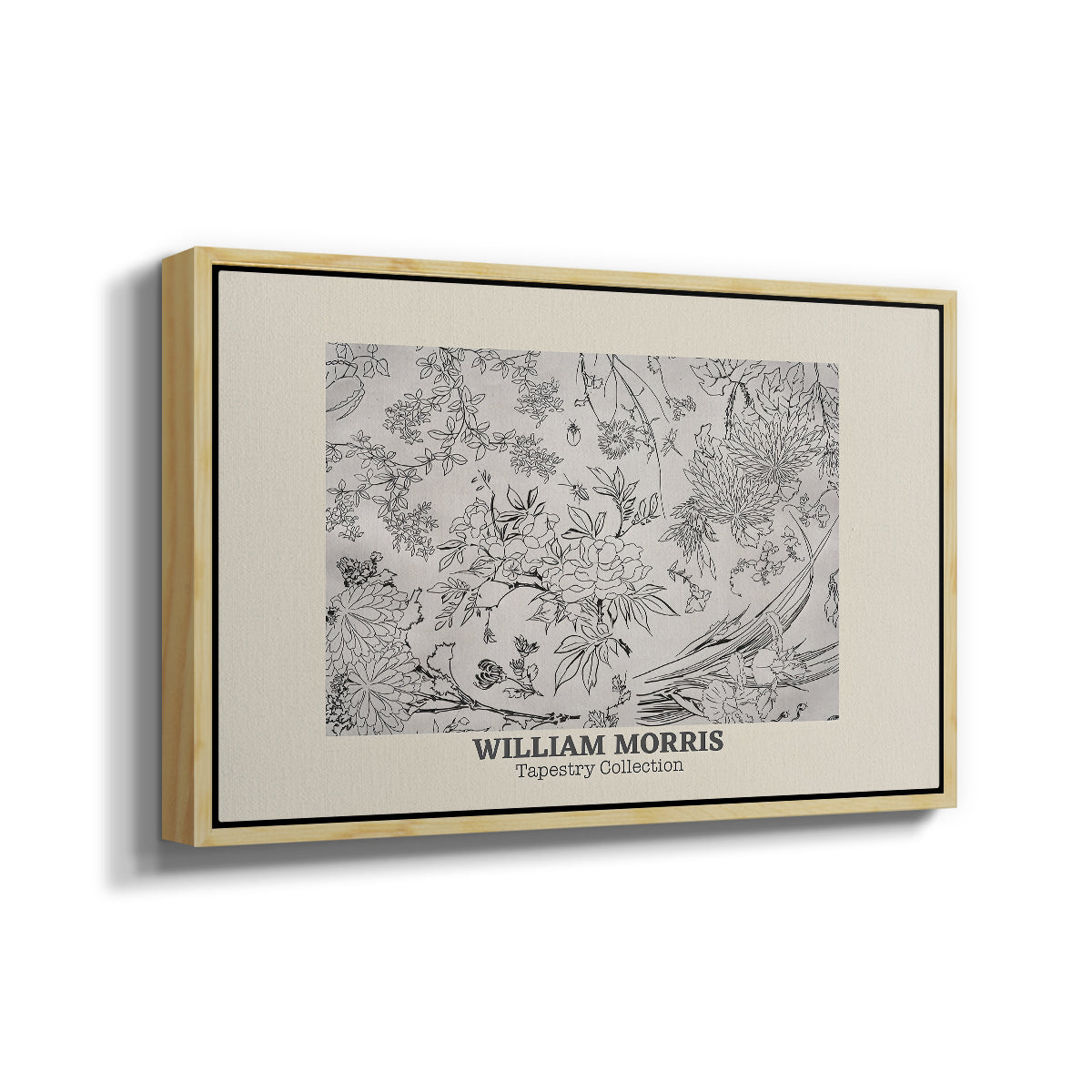 Fleurs, 1866 (Morris Inspired) - Floater Framed Canvas Print