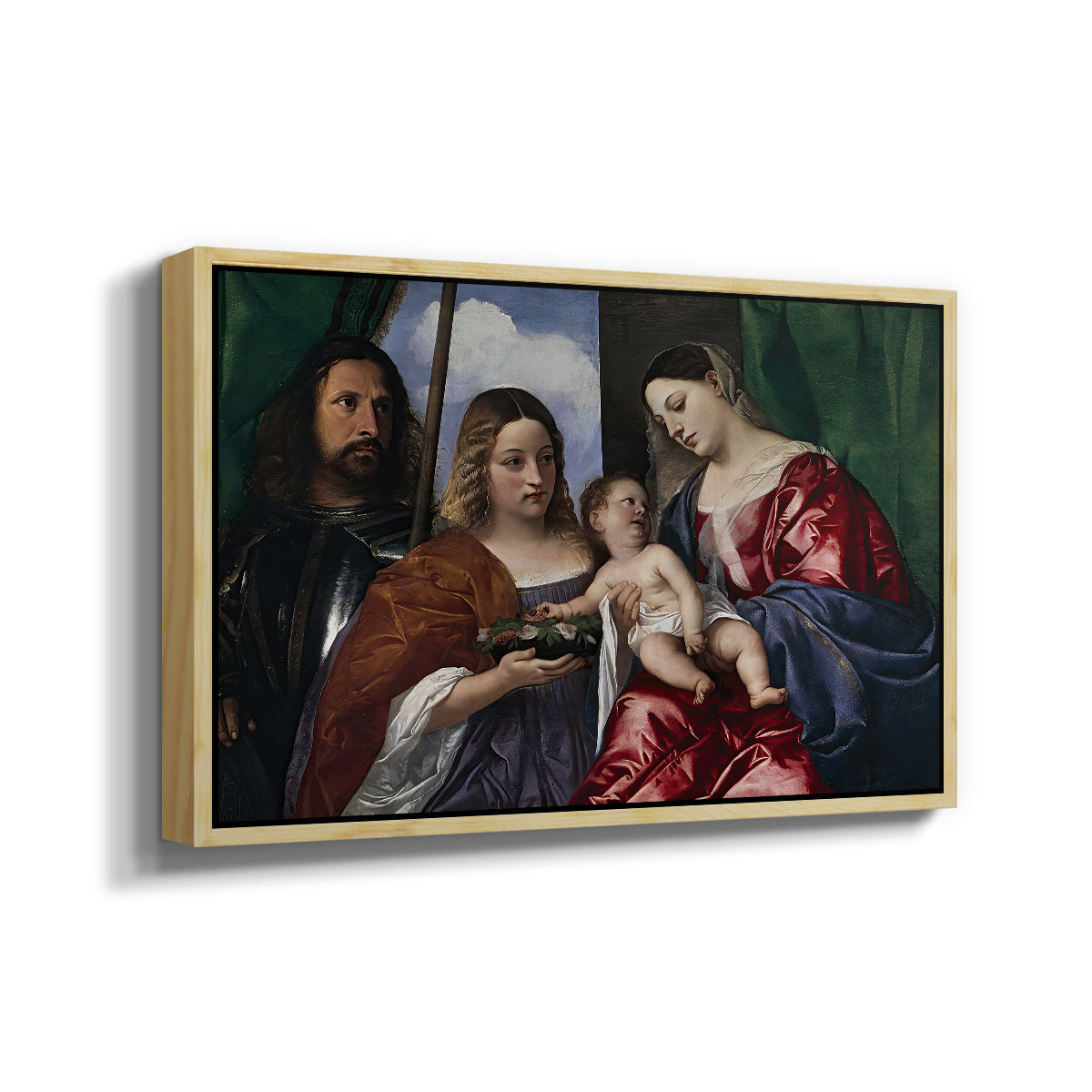 Madonna and Child with Saints Dorothy and George, c. 1516 - Floater Framed Canvas Print