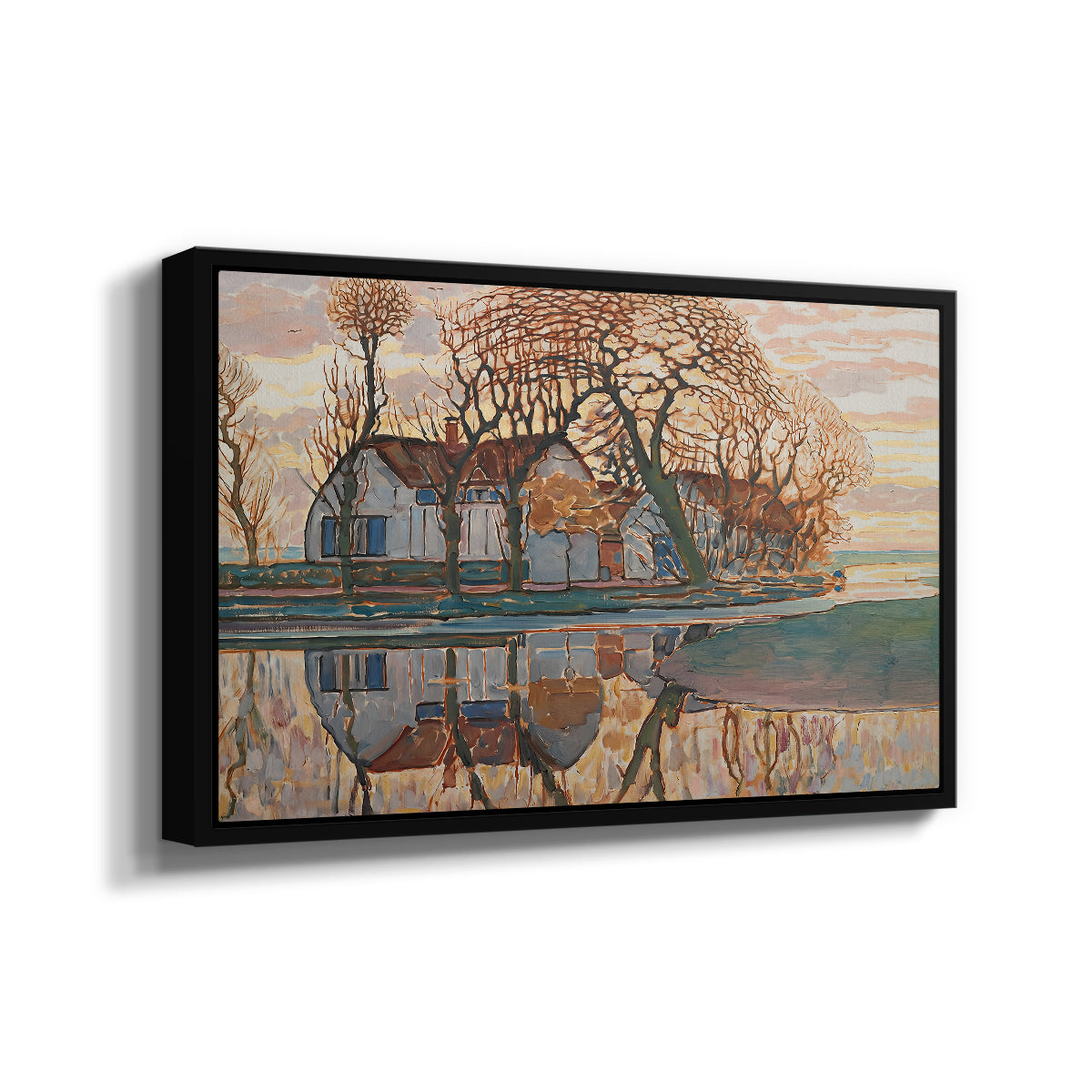 Farm near Duivendrecht, c. 1916 - Floater Framed Canvas Print