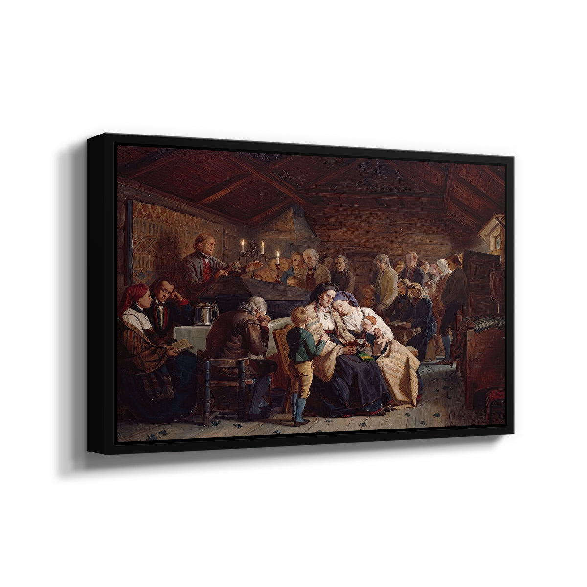 Funeral Feast, 1854 - Floater Framed Canvas Print