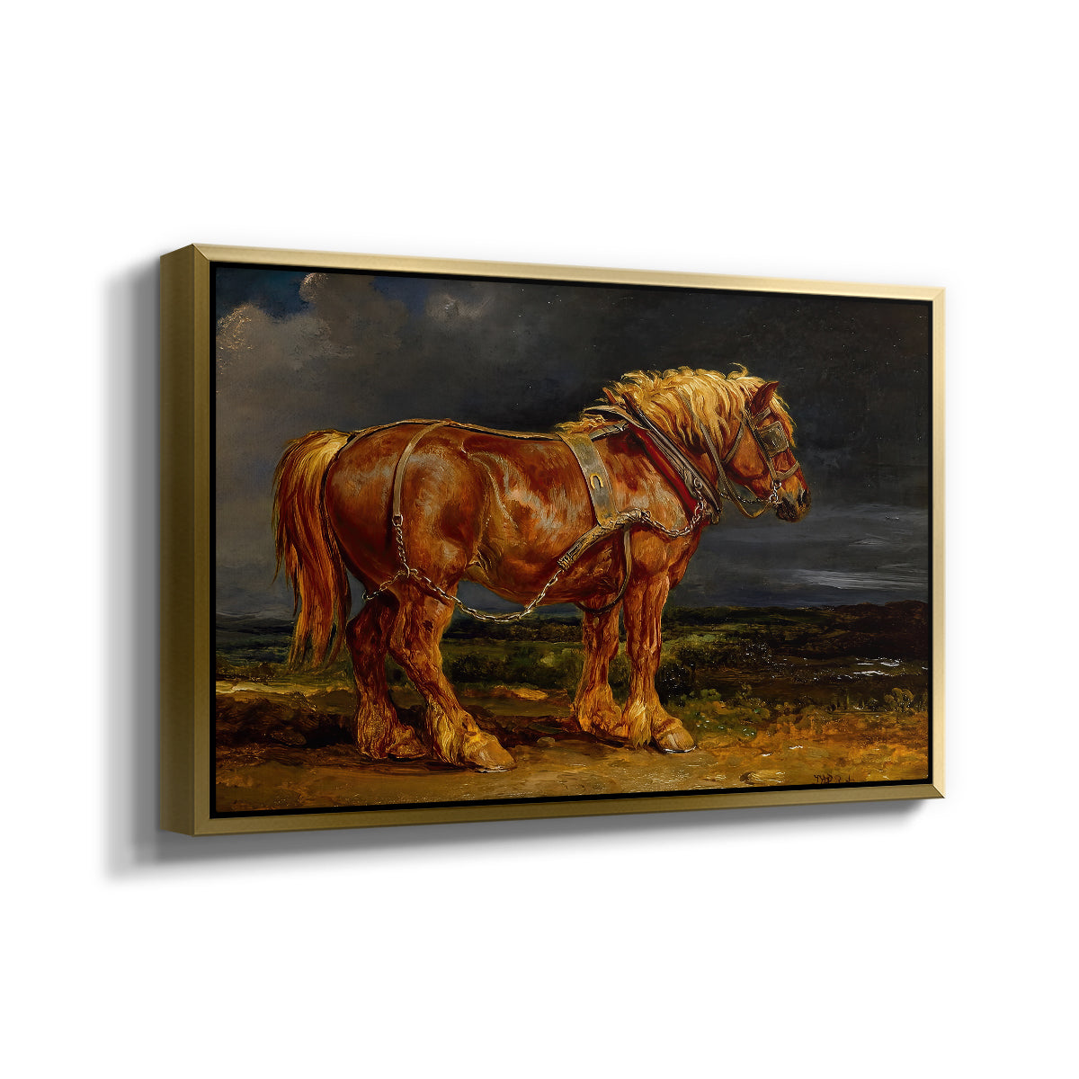 The Shire Horse Elephant in an Extensive Landscape, c. 1850s - Floater Framed Canvas Print