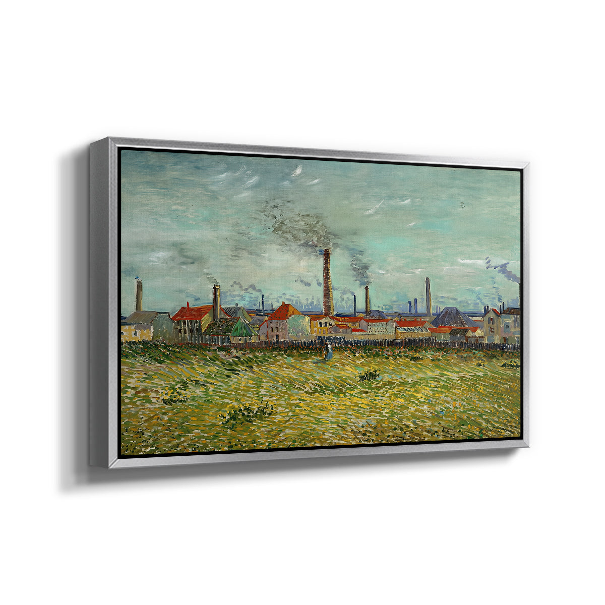Factories at Clichy, 1887 - Floater Framed Canvas Print