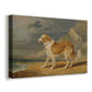 Canvas art print featuring a detailed dog portrait with textured coat and attentive stance, displayed at an angle