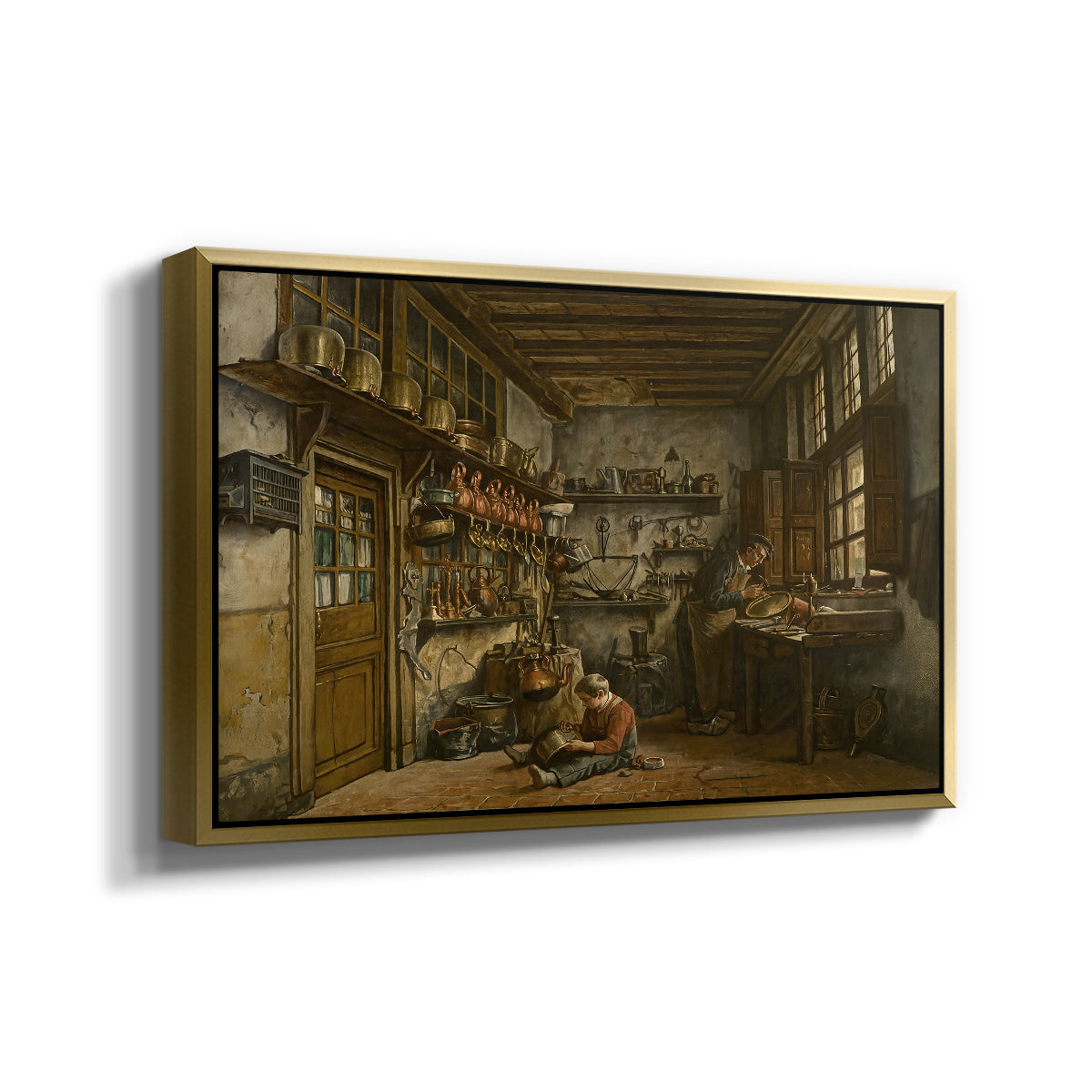 The Tinker, 1861 - Floater Framed Canvas Print