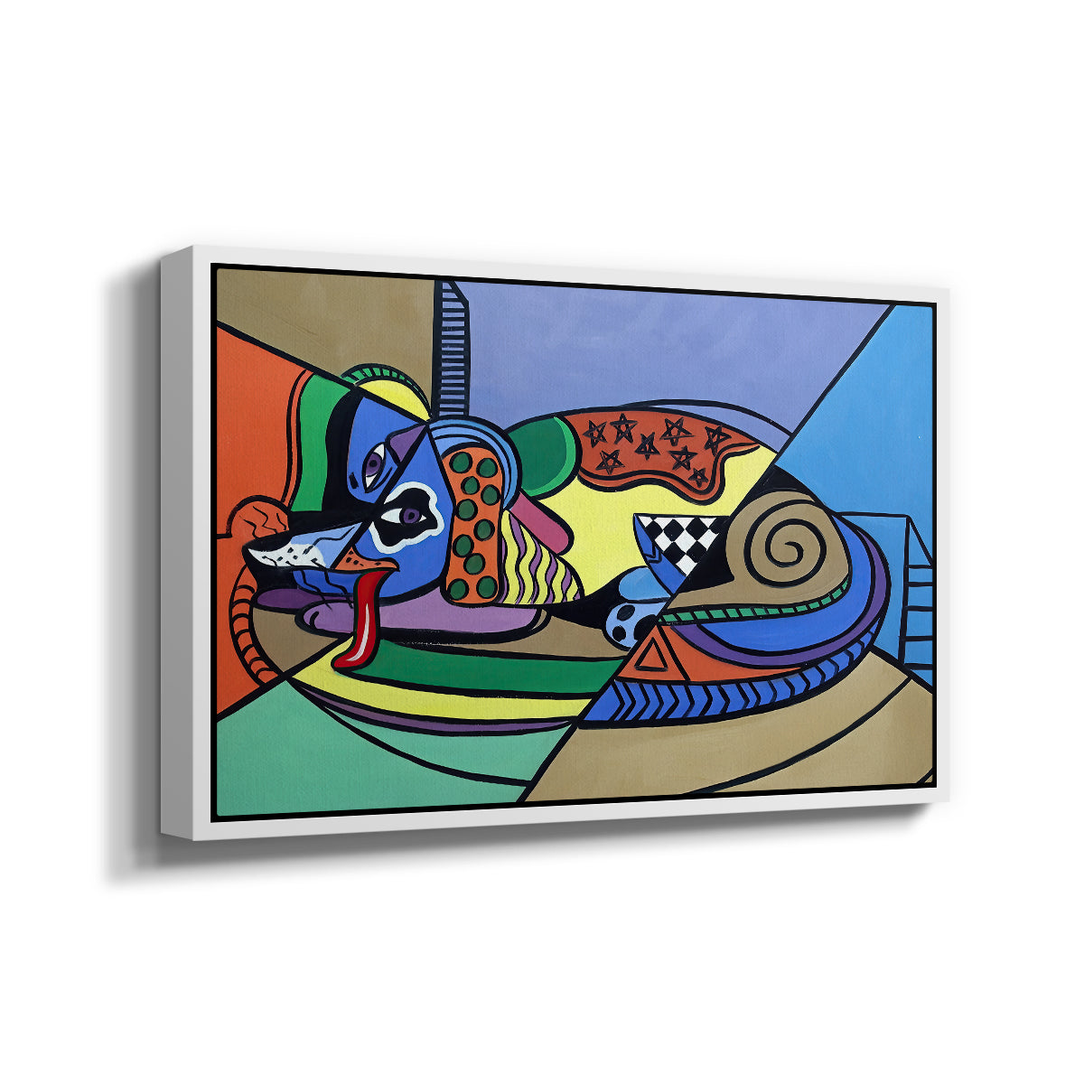 A Dog Named Picasso - Floater Framed Canvas Print