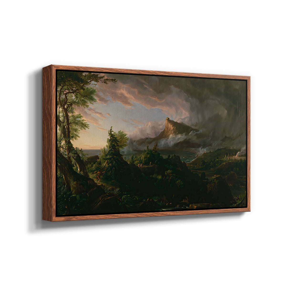 The Course of Empire: The Savage State, 1834 - Floater Framed Canvas Print