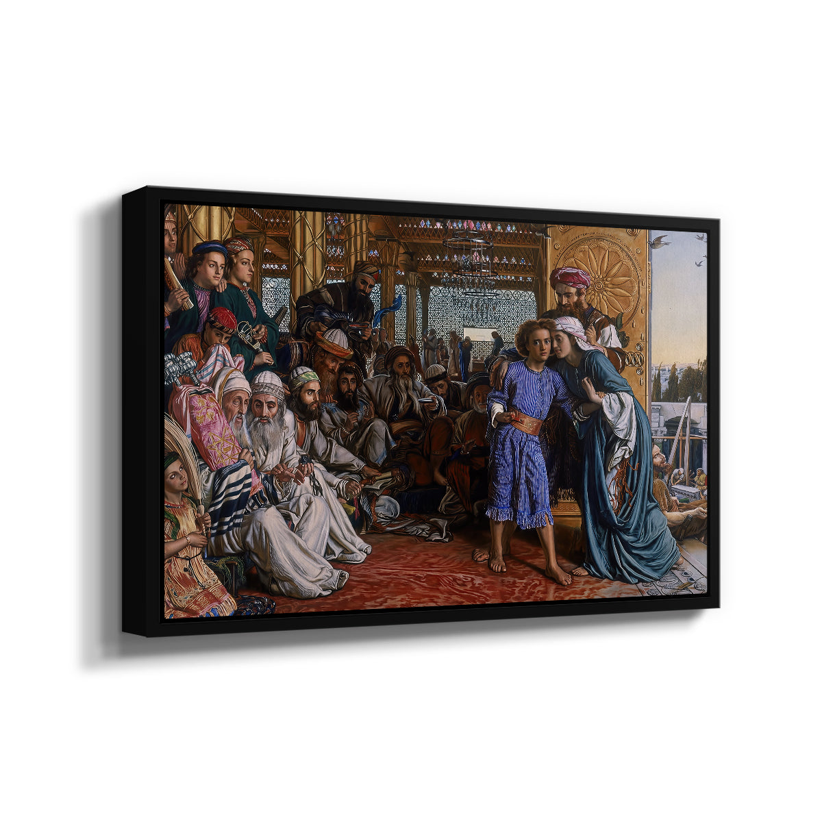 The Finding of the Saviour in the Temple, 1854-1860 - Floater Framed Canvas Print