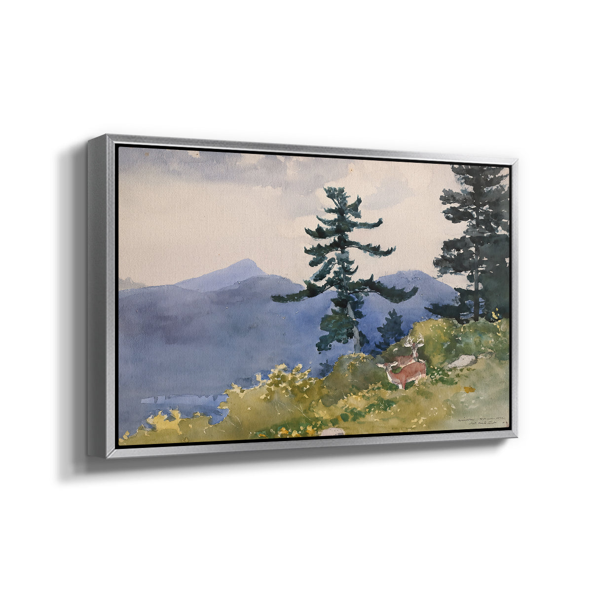 North Woods Club, Adirondacks, 1892 - Floater Framed Canvas Print