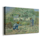 Canvas art print featuring an expressive depiction of family interaction in countryside, displayed at an angle