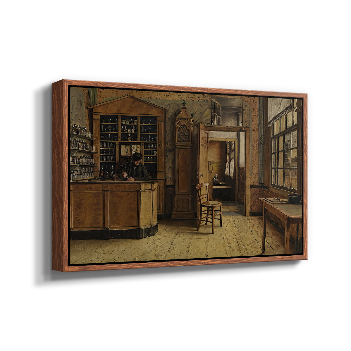 The Old Inn 'Het Loodshuis' in Antwerp, 1877 - Floater Framed Canvas Print